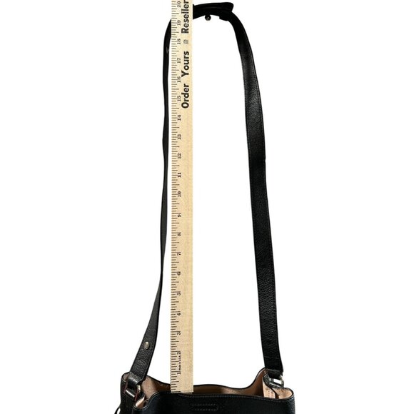 Kate Spade Black Crossbody Bucket Bag Womens Black Pebbled Leather Gold Accent - Picture 7 of 8